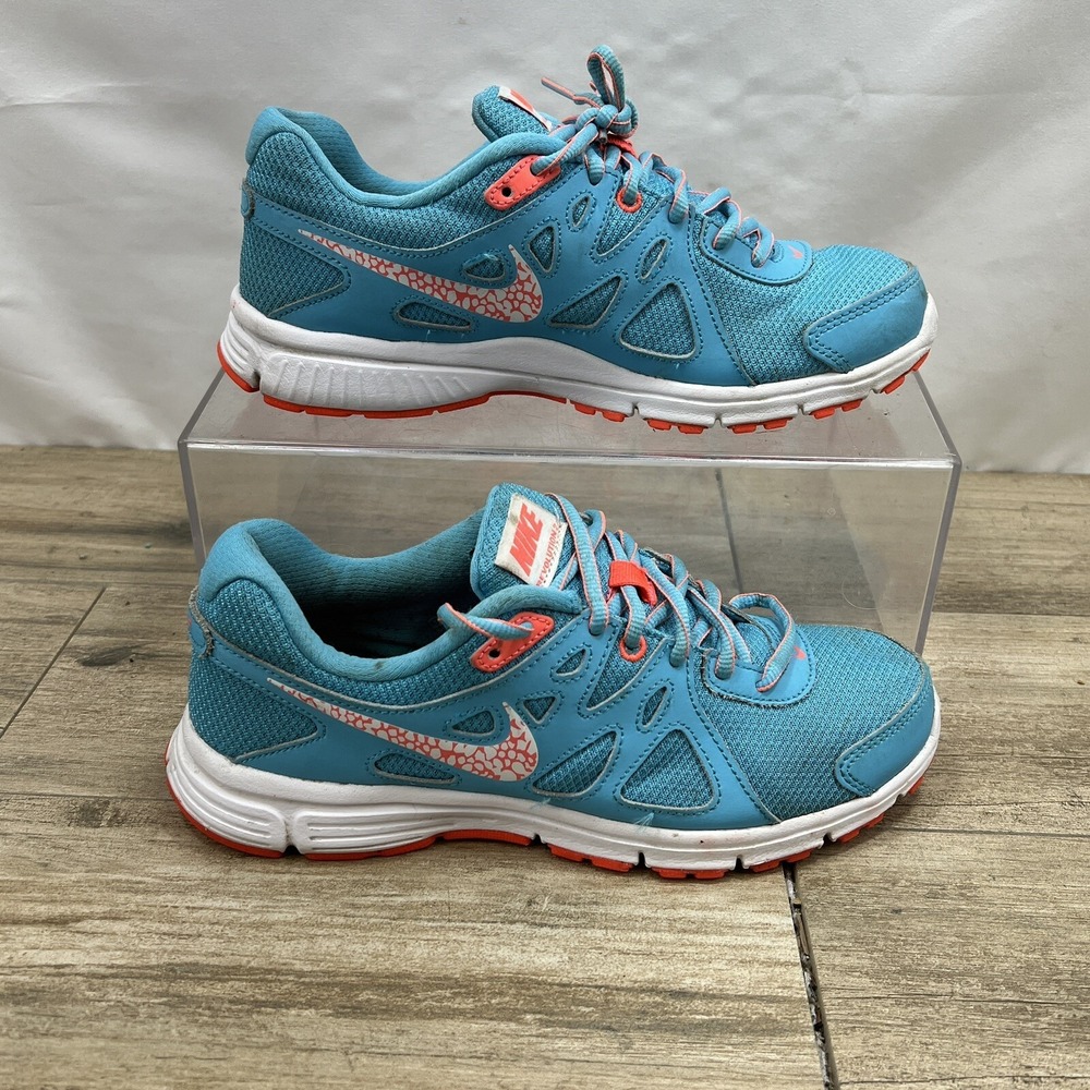 Nike Revolution 2 554900-411 Size 8.5 Blue Mesh Running Training Shoes For Women